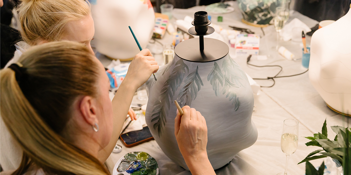 Мастер-класс по росписи настольных ламп Aromas del Campo